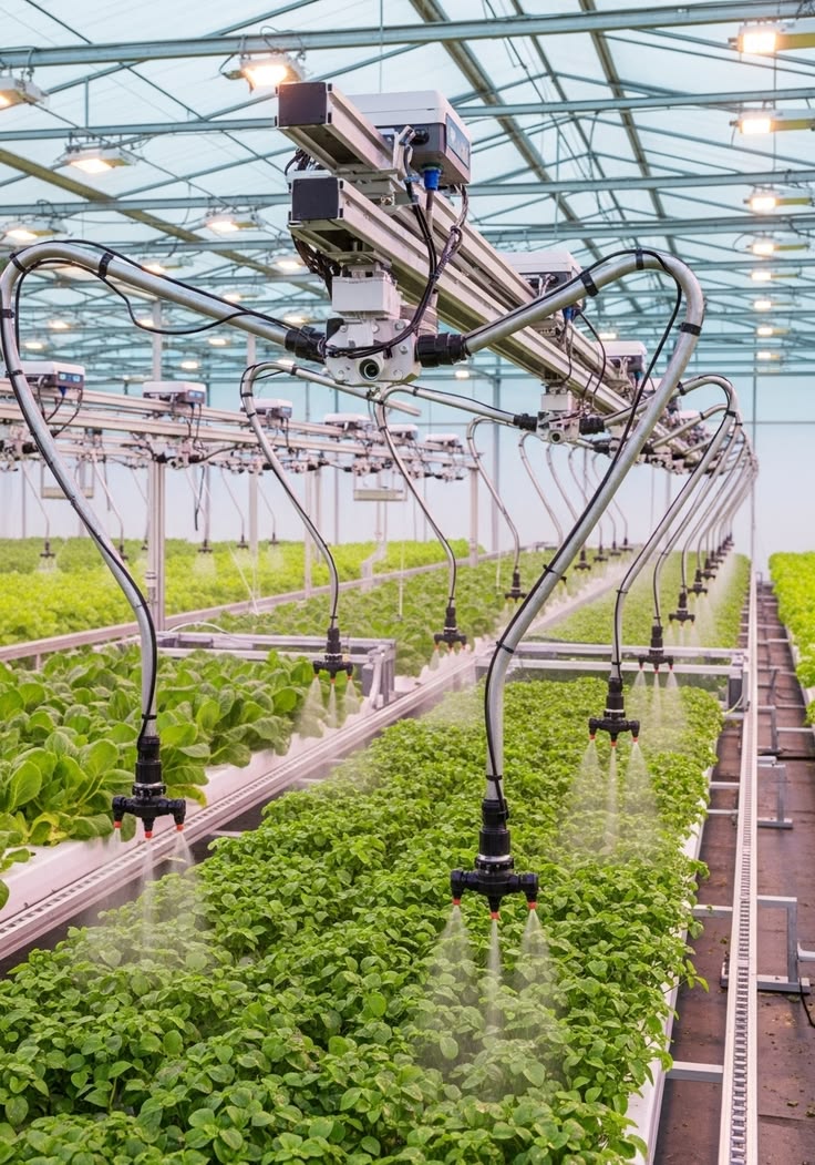 Estufa com sistema automatizado de irrigação por aspersão
